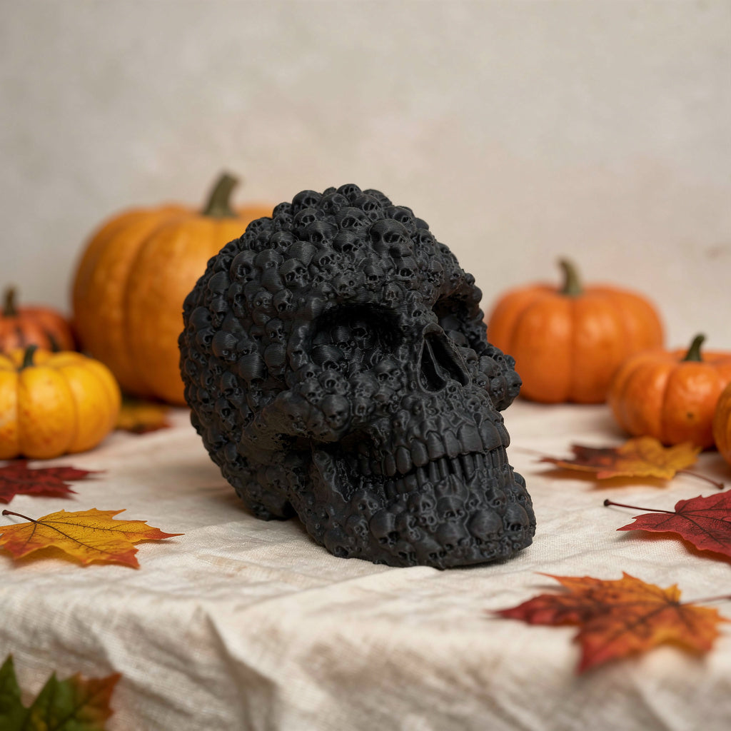 Black Multi-Skull Sculpture - Halloween Decoration